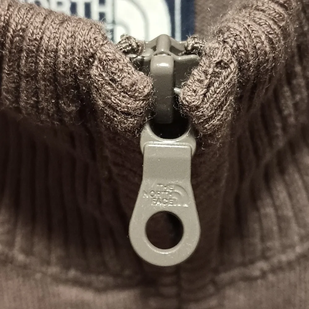 The North Face Mock Neck Taupe Brown Cotton Wool Blend Sweater Men's XXL